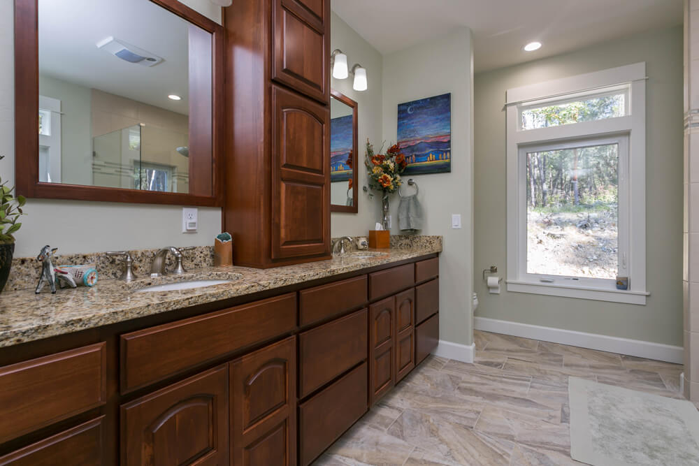 bathroom vanity of home remodel by licensed contractors