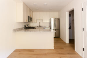 Customized kitchen in a custom built ADA accessible home in Oregon